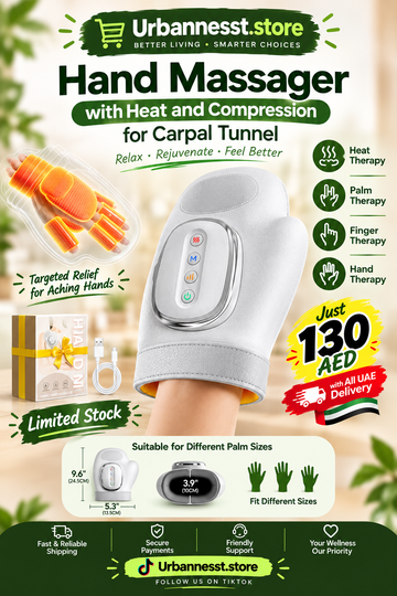 Heated Compression Hand Massager with 3 Heat Settings