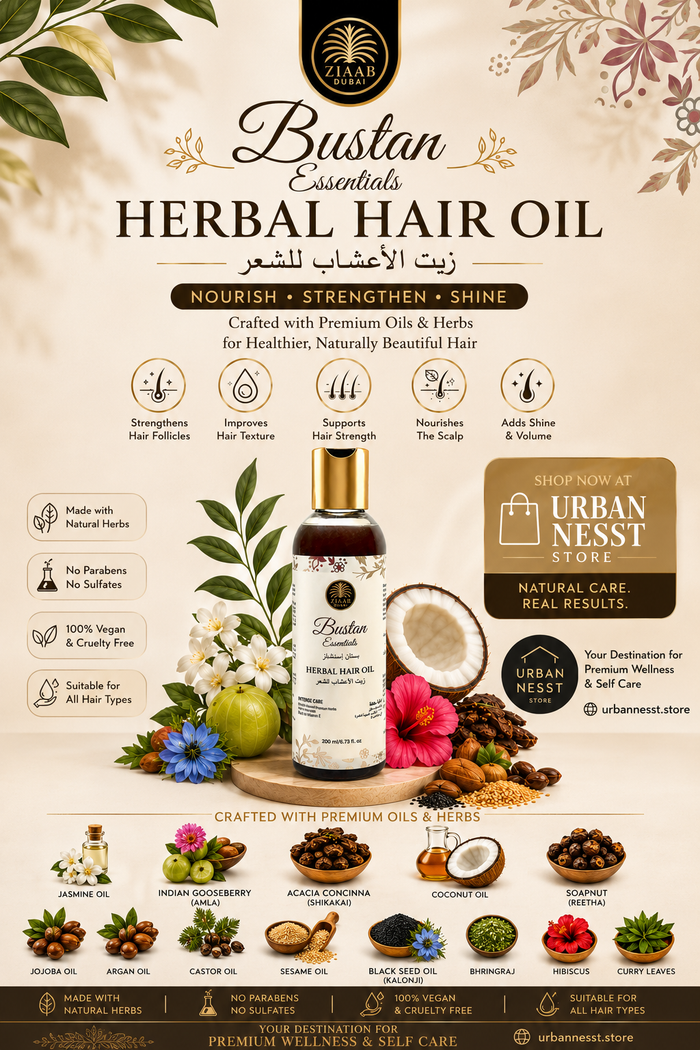 Natural Herbal Hair Oil – 8 Oils & Botanical Blend