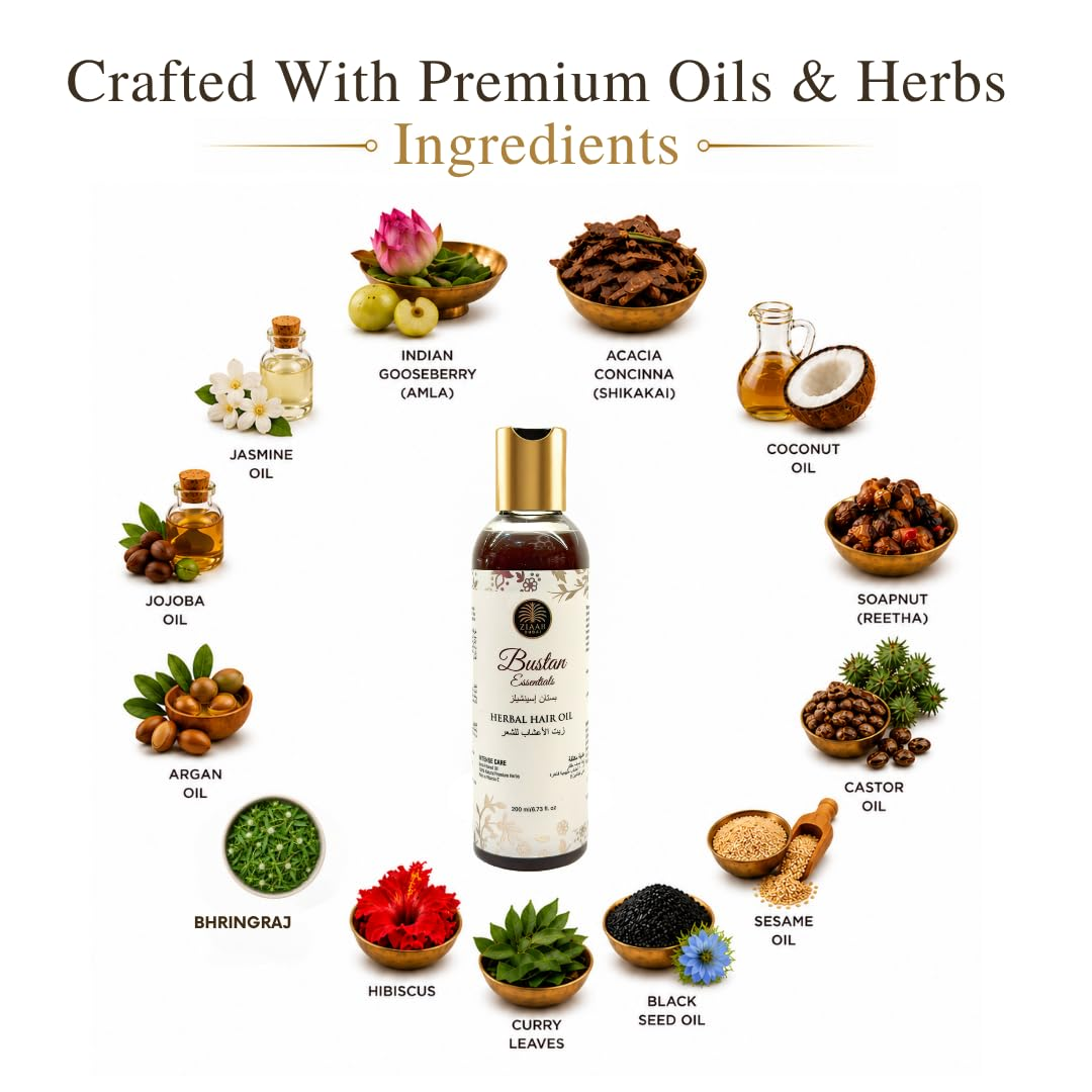 Natural Herbal Hair Oil – 8 Oils & Botanical Blend