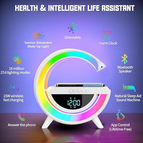 Digital Led  Wireless Charger Speaker